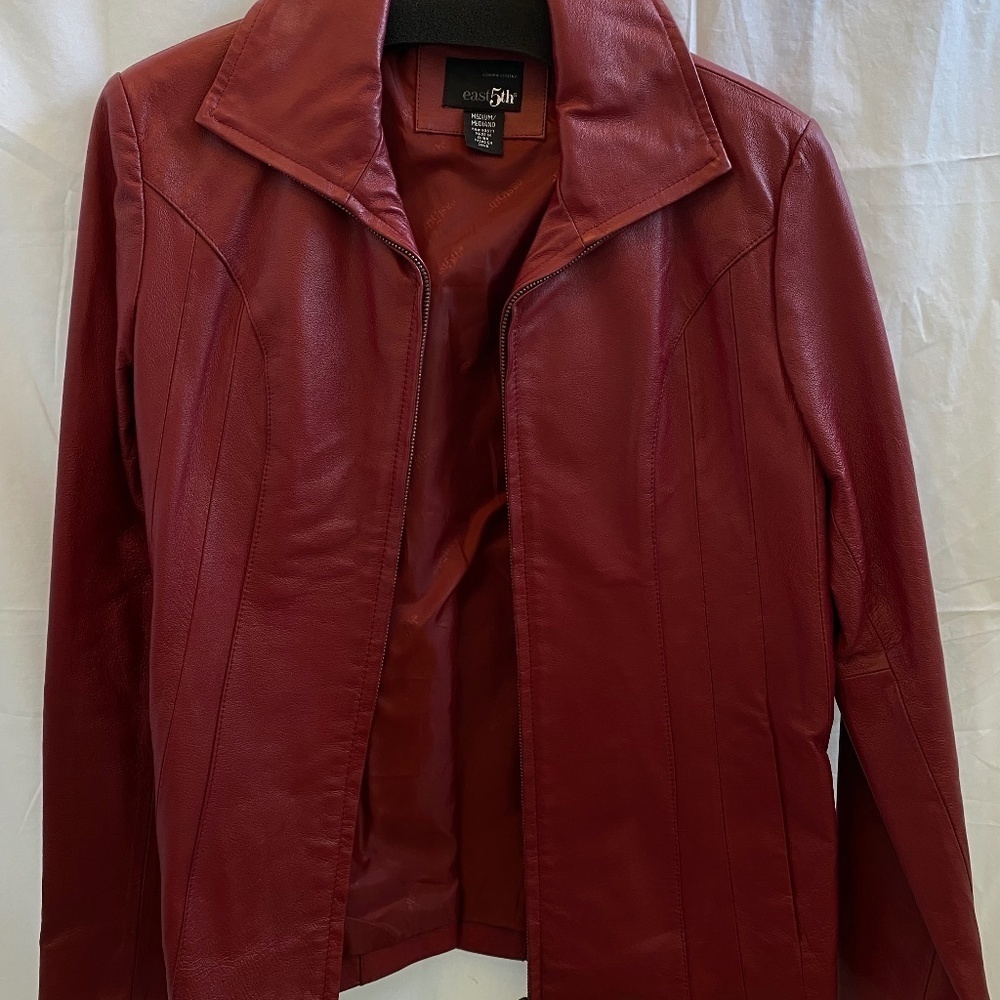 East 5th | Genuine Leather Jacket | Red | Women's | Size: Medium | NWOT - Picture 2 of 11